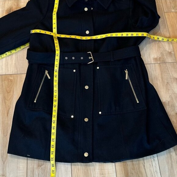 Micheal kors wool blend black belted coat size 18W - Picture 7 of 16